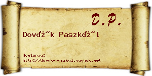 Dovák Paszkál névjegykártya